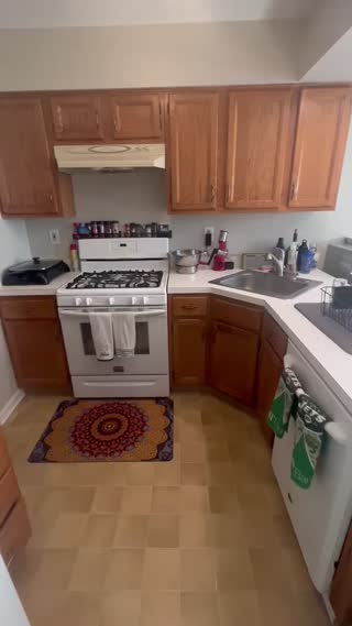 Clean kitchen and living space