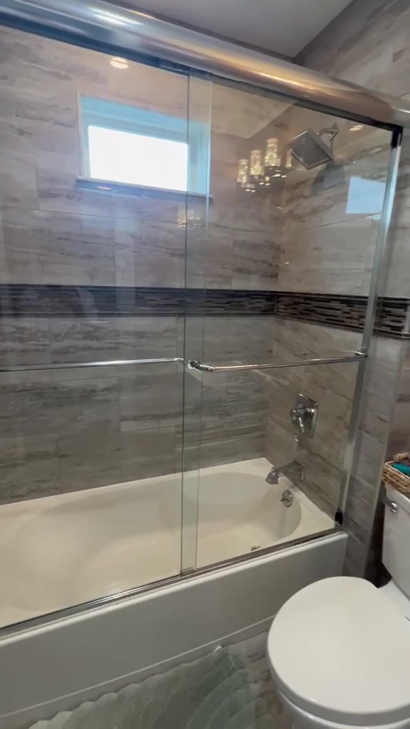 Freshly cleaned glass shower
