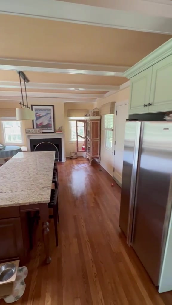 Clean kitchen and living space